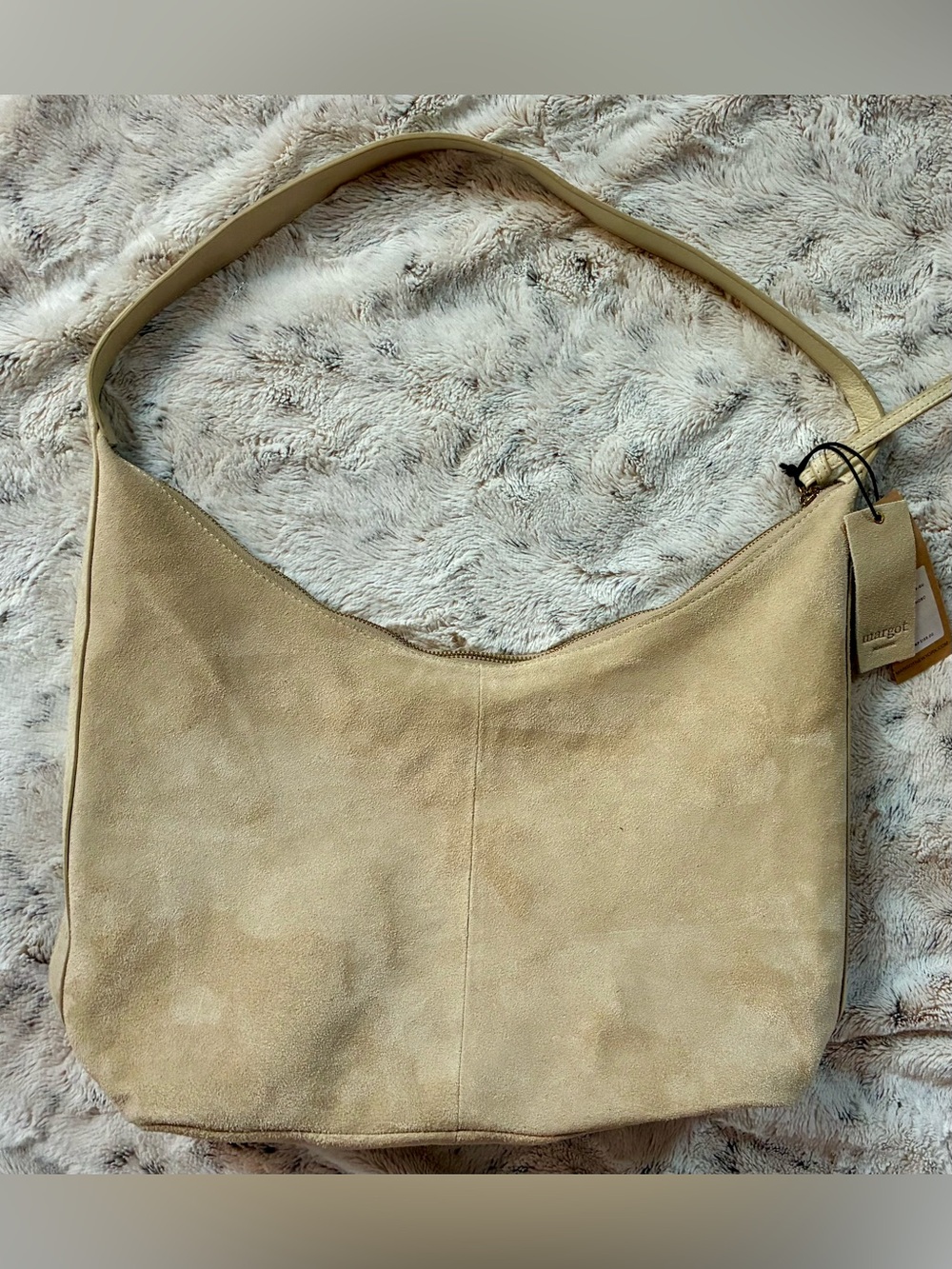 Margot Gabi Maxi Hobo - Cream/Beige Suede - NWT - Picture 5 of 10